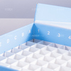 PP 冷凍盒 133x133x52mm 適用于 1.5ml/2ml CryoTubes 藍(lán)色 耐用存儲(chǔ)