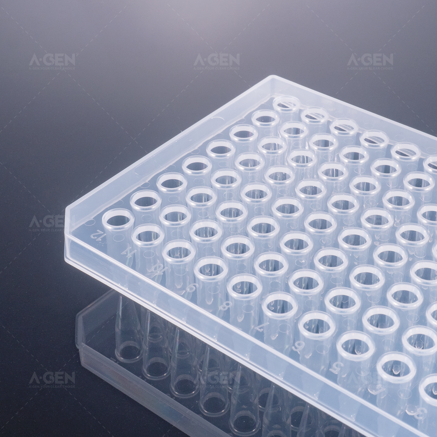 0.2mL 96 PCR板，透明，半裙边