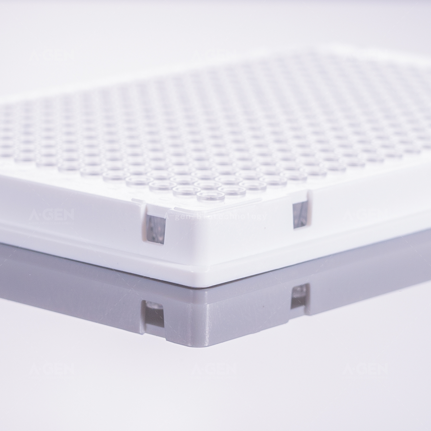40μL，384孔PCR板，单角切，标记清晰，白框+透明管