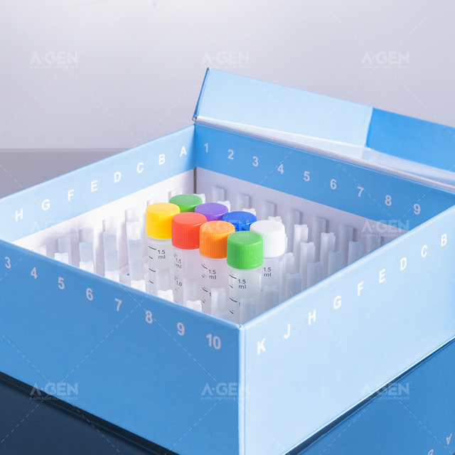 PP冻存盒133*133*36mm，适配0.5ml冻存管，蓝色