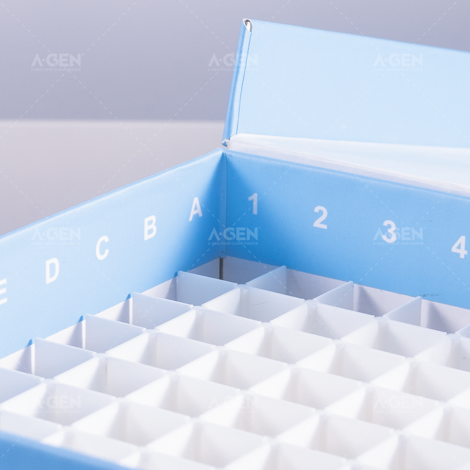 PP冻存盒133*133*52mm，适配1.5ml/2ml冻存管，蓝色